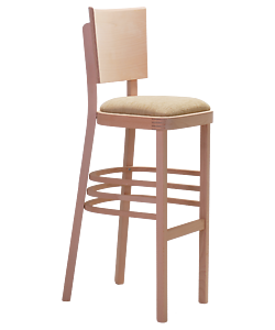 The comfortable upholstered Linetta BAR stool P for homes and restaurants can complement Linetta dining chairs in interiors. From the Czech manufacturer Sádlík, it is possible to order tables in the same wood stain color and the appropriate height for the bar stools